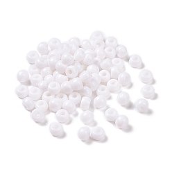 White Opaque Acrylic Beads, Rondelle, White, 5x3.5x3.5mm, Hole: 1.8mm, about 8500pcs/500g
