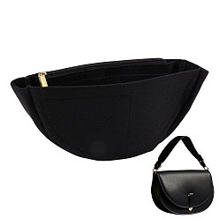 Черный Полукруглый войлочный органайзер для сумок, войлочный органайзер для сумок с застежкой-молнией, чёрные, 260x120x80 мм