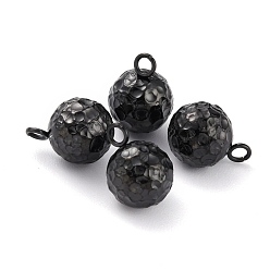 Черный 304 прелести нержавеющей стали, круглые, , ионное покрытие (ip), электрофорез черный, 10.8x8 мм, отверстие : 1.8 мм