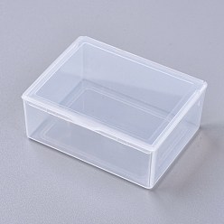 Clear Transparent Plastic Bead Containers, with Lids, for Beads, Jewelry, Craft Supplies, Rectangle, Clear, 5.7x4.5x2.25cm, Inner Diameter: 5.42x4.08cm