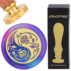 Yin-yang Латунные восковые печати с деревянной ручкой, для diy scrapbooking, инь-ян, 25 мм