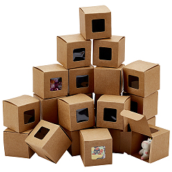 Цвет Древесины Картонные бумажные упаковочные коробки, с окном пвх, квадратный, деревесиные, 5x5x5 см