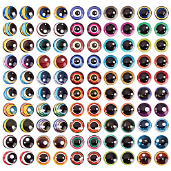 (52) Непрозрачная лаванда 1 пакет стеклянные кабошоны, полукруглый с глазом, разноцветные, 12x4 мм, 100 шт / пакет