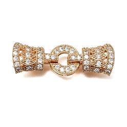 Plaqué 18K Or Véritable Fermoirs repliables en laiton micro pave zircone cubique transparente, anneau, sans nickel, réel 18 k plaqué or, 38.5mm