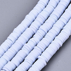 Light Steel Blue Handmade Polymer Clay Beads Strands, for DIY Jewelry Crafts Supplies, Heishi Beads, Disc/Flat Round, Light Steel Blue, 6x0.5~1mm, Hole: 1.8mm, about 290~320pcs/strand, 15.75 inch~16.14 inch(40~41cm)