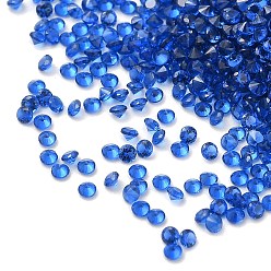 Dark Blue Cubic Zirconia Cabochons, Faceted Diamond, Dark Blue, 1.5x1mm