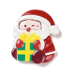 Santa Claus Кабошоны из непрозрачной смолы с рождественской тематикой, для изготовления ювелирных изделий, Дед Мороз, 50x42x8 мм