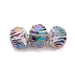 Coloré Perles en verre electroplate, rondelle avec motif vortex, facette, colorées, 7~8x5.5~6mm, Trou: 1~1.2mm