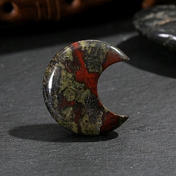 Кровь драконов Натуральный массажер из пальмового камня с кровью дракона, Камень беспокойства для терапии беспокойства, луна, 30x25x8 мм