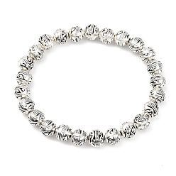 Сплав Женские браслеты из сплава с круглыми бусинами, бусины : 8 мм, внутренний диаметр: 2-1/4 дюйм (5.6~5.8 см)