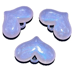 Бледно-Розовый 94шт акриловые подвески, с блеском порошок, сердце, розовый жемчуг, 37 мм