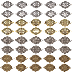 (52) Непрозрачная лаванда 40 шт. 4 цветные подвески из сплава, ромбовидные связи со словом ручной работы, разноцветные, 2.5x4.05x0.2 см, отверстие : 2.5 мм, 10 шт / цвет