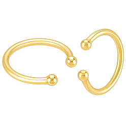 Настоящее золото 18K 2шт. 925 серьги-манжеты из стерлингового серебра, с-образный с круглым, реальный 18 k позолоченный, 12x1 мм