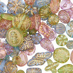 (52) Непрозрачная лаванда 2 пакеты прозрачные акриловые бусины, металла обвитые, разнообразные, разноцветные, 9~26x10~16x7~13 мм, отверстие : 1.4~2.2 мм, о 50 г / мешок, 60~80 шт / пакет