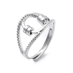 Платина Вращающиеся манжетные кольца для женщин, латунные кольца для спиннера, платина, 12.5 мм, внутренний диаметр: американский размер 8 1/2 (18.5 мм)