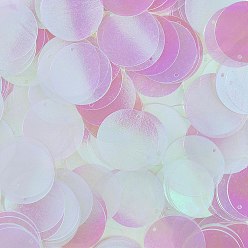 Clear 80g Iridescent PVC Paillette/Sequins Pendants, Flat Round, Ornament Accessories, Clear, 30mm