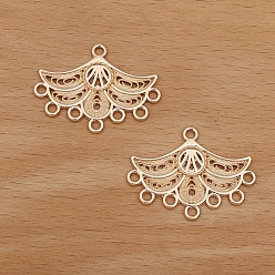 Light Gold Сплав ссылки люстра компонент, вентилятор, долговечный, золотой свет, 30x23 мм