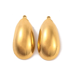 Настоящее золото 18K Ионное покрытие (ip) 304 подвески из нержавеющей стали, слезинки, реальный 18 k позолоченный, 28x14x7.5 мм, отверстие : 1.4 мм