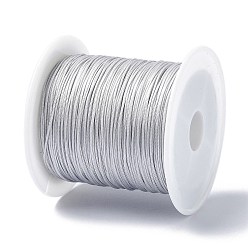 Светло-серый Нейлоновый шнур с китайским узлом, нейлоновый шнур для изготовления украшений, светло-серый, 0.4 мм, около 28~30 м / рулон
