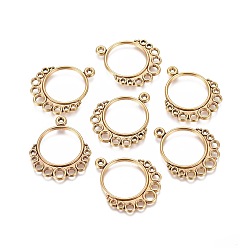 Античное Золото Коннекторы тибетского стиля, для люстры, без кадмия и без свинца, пончик, античное золото , 29x25x1.5 мм, отверстие : 1.5~3 мм