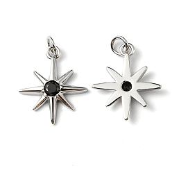 Платина Стойка металлическая латунная микропрофилированная кубическая циркония подвески, без кадмия и без свинца, долговечный, звезда, платина, 15x13x2.5 мм, отверстие : 1.8 мм