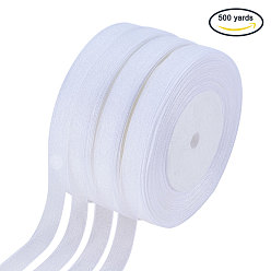 Белый Лентой из органзы, белые, 1/2 дюйм (12~13 мм), около 50 ярдов / рулон, 10 рулоны / группа