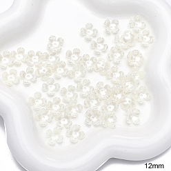 Белый Абс пластиковые жемчужные шарики, цветок, белые, 12 мм, 50 шт / комплект