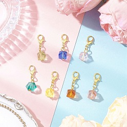 (52) Непрозрачная лаванда Прозрачные акриловые подвески, украшения, со сплавочной фурнитурой, многоугольник, разноцветные, 27 мм