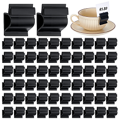 Черный 100шт. ПВХ зажим для карт, чёрные, 40x32.5x17.5 мм