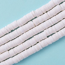 Бежевый Полимерной глины ручной работы бисер нитей, для поделок ювелирных изделий, Heishi бусы, Диск / плоские круглые, бежевые, 6x0.5~1 мм, отверстие : 1.8 мм, около 290~320 шт / нитка, 15.75 дюйм ~ 16.14 дюйм (40~41 см)