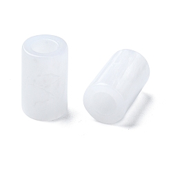 Белый Cmолы европейские шарики, крупные бусины столбцов дыра, белые, 15x9x9 мм, отверстие : 5 мм