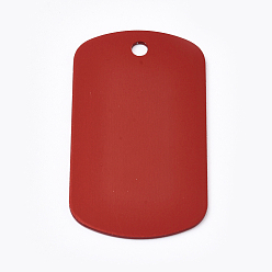 Коричневый Алюминиевые подвески, пустые теги, прямоугольные, коричневые, 50x29x1 мм, отверстие : 3.5 мм