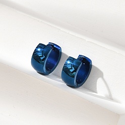 Синий 304 серьги-кольца из нержавеющей стали с эффектом полировки, ионное покрытие (ip), синие, 13.5x6 мм