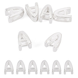 Letter A 6шт. 925 полые бусины с инициалами из стерлингового серебра, серебряные, буква a, 5.5~6x3.5~4x3 мм, отверстие : 3.5~4x1.3~1.7 мм