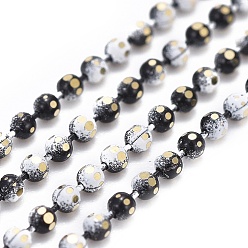 Черный Граненые шариковые цепи из латуни с гальваническим покрытием, круглые, с катушкой, пайки, чёрные, 1.5 мм, около 164.04 футов (50 м) / рулон