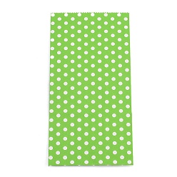 Бледно-Зеленый Бумажные мешки, без ручек, сумки для хранения, белый узор в горошек, свадьба день рождения подарочная сумка, бледно-зеленый, 17.8x9x6.2 см