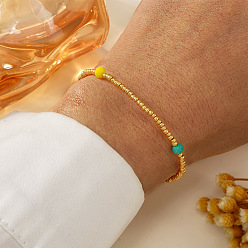 Разноцветный 1Браслет из богемского стекла, эластичный, для женщин, круглые, красочный