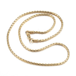 Золотой 304 ожерелья нержавеющей стали, ожерелья из цепочек boston link, золотые, 17.72 дюйм (45 см)