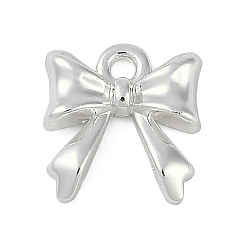 Серебро Стойки подвески обшивки сплава, без свинца и без кадмия, бантом прелести, серебряные, 11x10.5x3 мм, отверстие : 1.5 мм