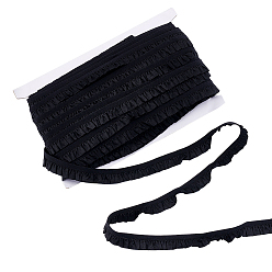 Черный 20м эластичная нейлоновая кружевная отделка, чёрные, 5/8 дюйм (17 мм), около 21.87 ярдов (20 м) / пачка