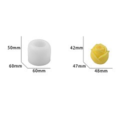 Белый Силиконовые формы для свечей своими руками, для изготовления свечей, цветок / роза, белые, 60x50 мм