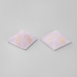 Rose Quartz Natural Rose Quartz Display Decorations, Healing Pyramids, for Stress Reduce Healing Meditation, 25x40x40mm