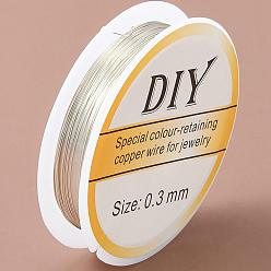 Серебро Медная проволока, круглые, долговечный, серебряные, 28 датчик, 0.3 мм, около 51.18 футов (15.6 м) / рулон