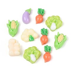 (52) Непрозрачная лаванда Кабошоны из непрозрачной смолы на тему овощей, разнообразные, разноцветные, 7.2~10x4~9.5x3~4 мм