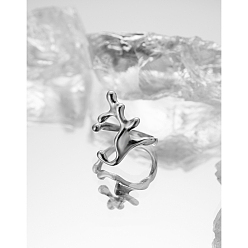 Платина Кольца-манжеты из латуни для женщин, платина, 25 мм, внутренний диаметр: 17 мм