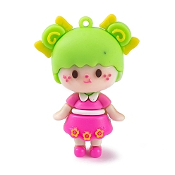 Леденец Кукла для девочек, пластиковые подвески из ПВХ, леденец, 56x41x20.5 мм, отверстие : 2.5 мм