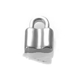 Нержавеющая Сталь Цвет Амулеты из нержавеющей стали, подвесной замок, цвет нержавеющей стали, 12x8 мм