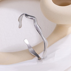 Нержавеющая Сталь Цвет 304 женские браслеты-манжеты из нержавеющей стали, цвет нержавеющей стали, 1/4 дюйм (0.8 см), внутренний диаметр: 2-1/8 дюйм (5.3 см)