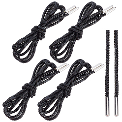 Черный Хлопок со стразами, bling bling блестящие круглые шнурки для кроссовок, чёрные, 1200x4 мм