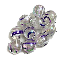 Полуночно-синий 50Прозрачные светящиеся акриловые круглые бусины шт., светится в темноте, темно-синий, 16 мм